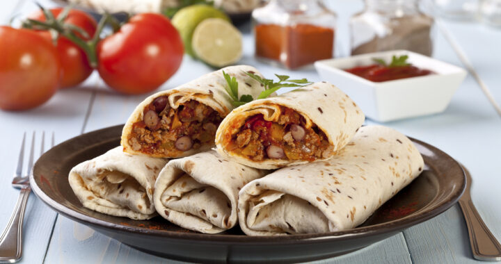 Burritos de frijoles y carne